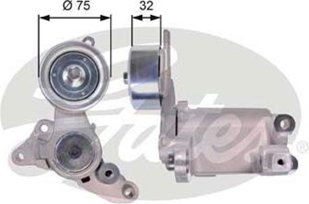 GATES T39135 Riemenspanner, Keilrippenriemen OE 1662030030 kompatibel mit Hilux, Hiace