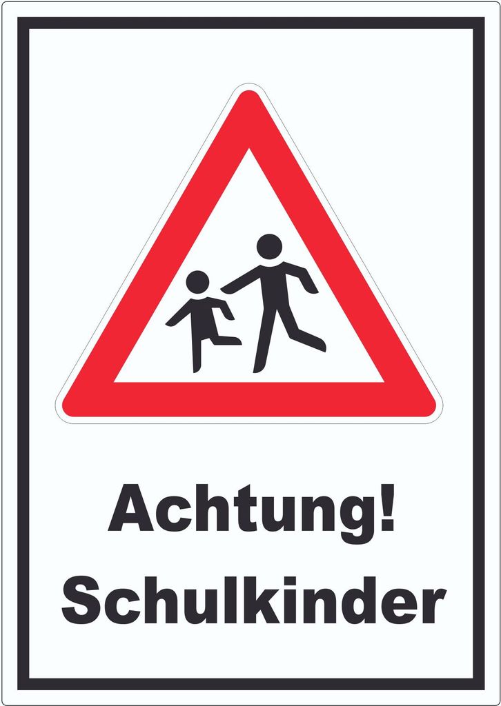 Achtung Schulkinder Aufkleber A5 (148x210mm)