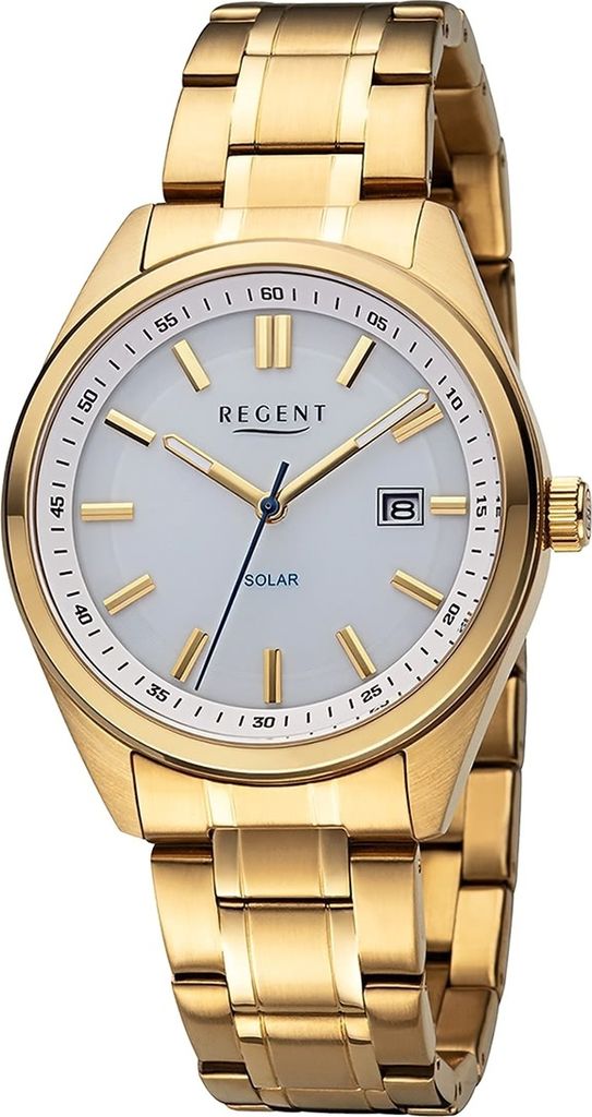 Regent Metall Herren Uhr Armbanduhr Quarz gold Metallarmband D2URF1542