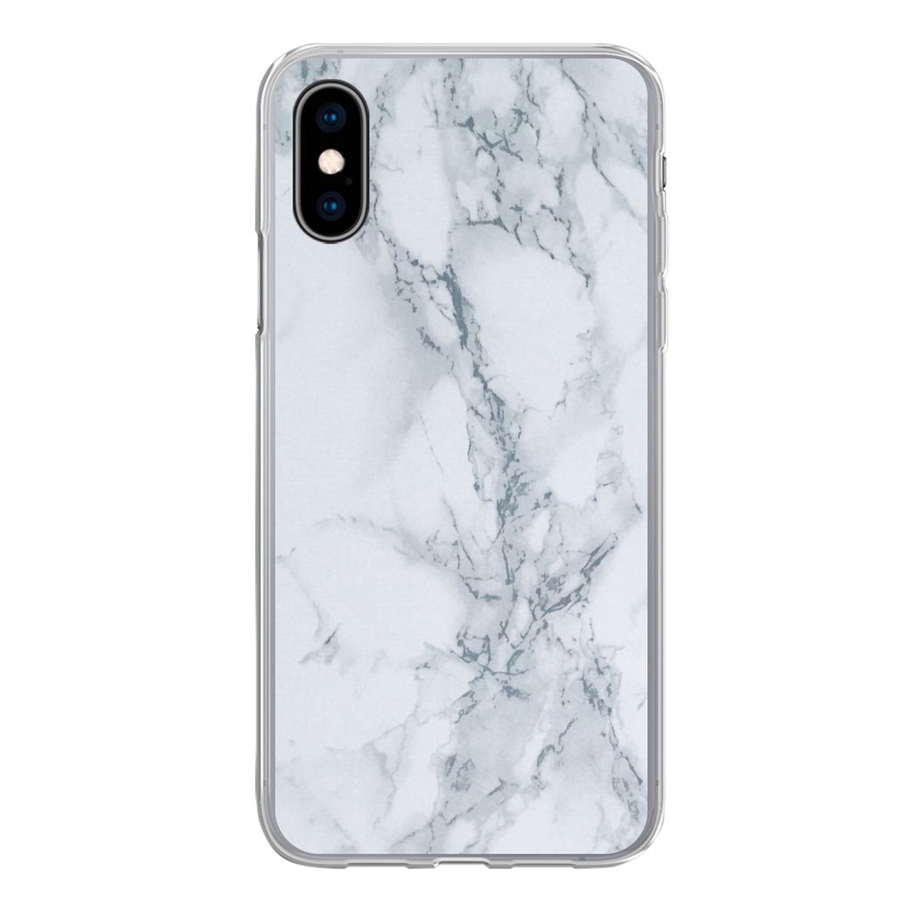 MuchoWow Handyhülle Schutzhülle Hülle für iPhone X Marmor - Muster - Gus - Weiß - Marmoroptik - Luxus Silikon Softcase Handy Hülle - Handyh...