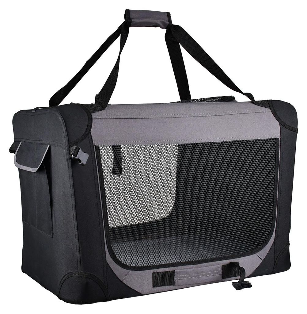 Trendline Tiertransportbox 60 x 42 x 42 cm schwarz-grau Produktbild 