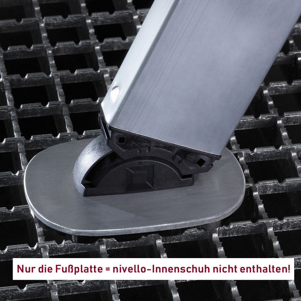 Günzburger Steigtechnik 2x nivello-Fußplatte für Gitterroste 126 x 89 mm - 019213