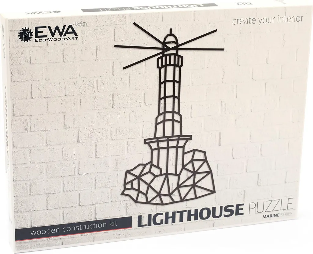 Puzzle mural en bois phare 87 cm - Maquette 3D marine géante