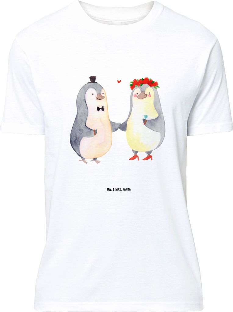 Mr. & Mrs. Panda Größe L T-Shirt Pinguin Heirat - Weiß - Geschenk, mit Spruch, Freundin, Just Married, Hochzeit, Frau, Tshirt, Shirt, Pärchen, ...