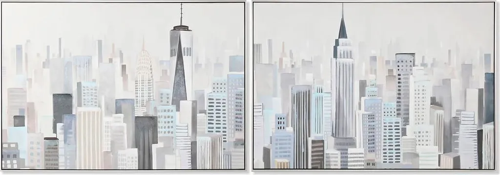 Tableau Ville Loft 122,3 cm de Largeur - Duo XXL avec Relief de 4,5 cm