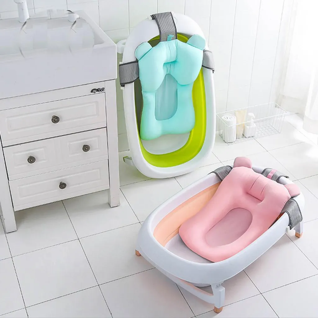 Coussin de bain bébé doux, filet flottant antidérapant avec micro-billes - 5