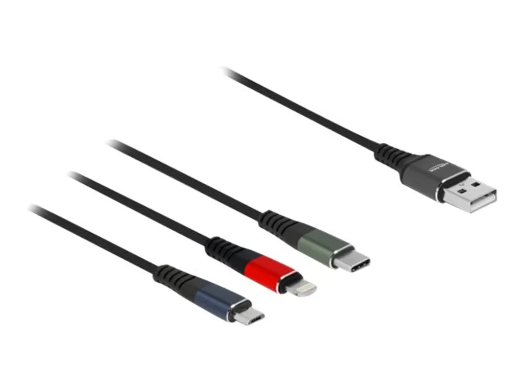 Delock 87277 Cavo 3 in 1 Lightning/Micro USB/Type-C 1m - Offerta
