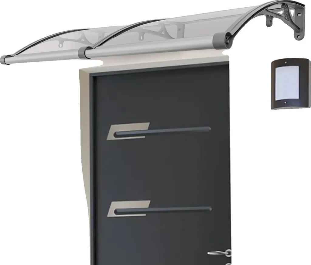 Auvent de porte 120 x 60 cm en alliage d'aluminium avec charge 200 kg