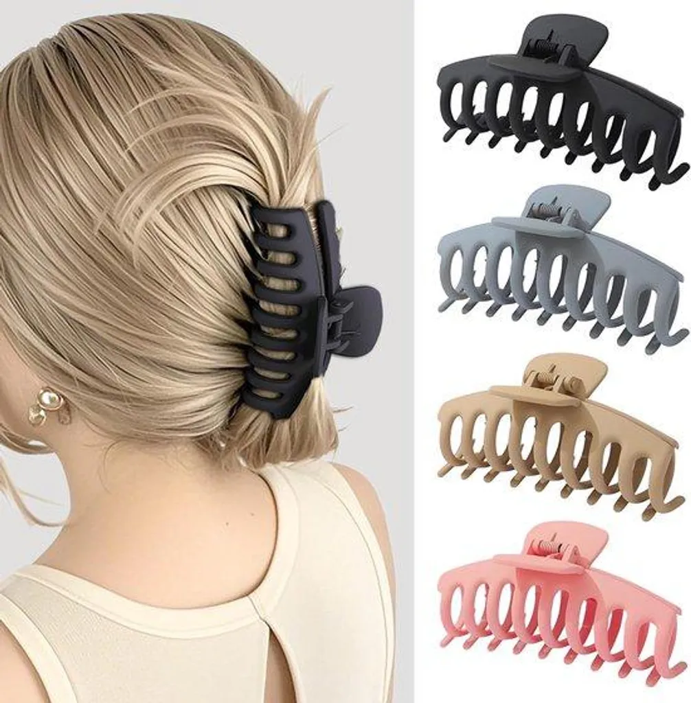 Pinces à cheveux pour chignon rapide et sport - Lot de 4 barrettes 11 cm