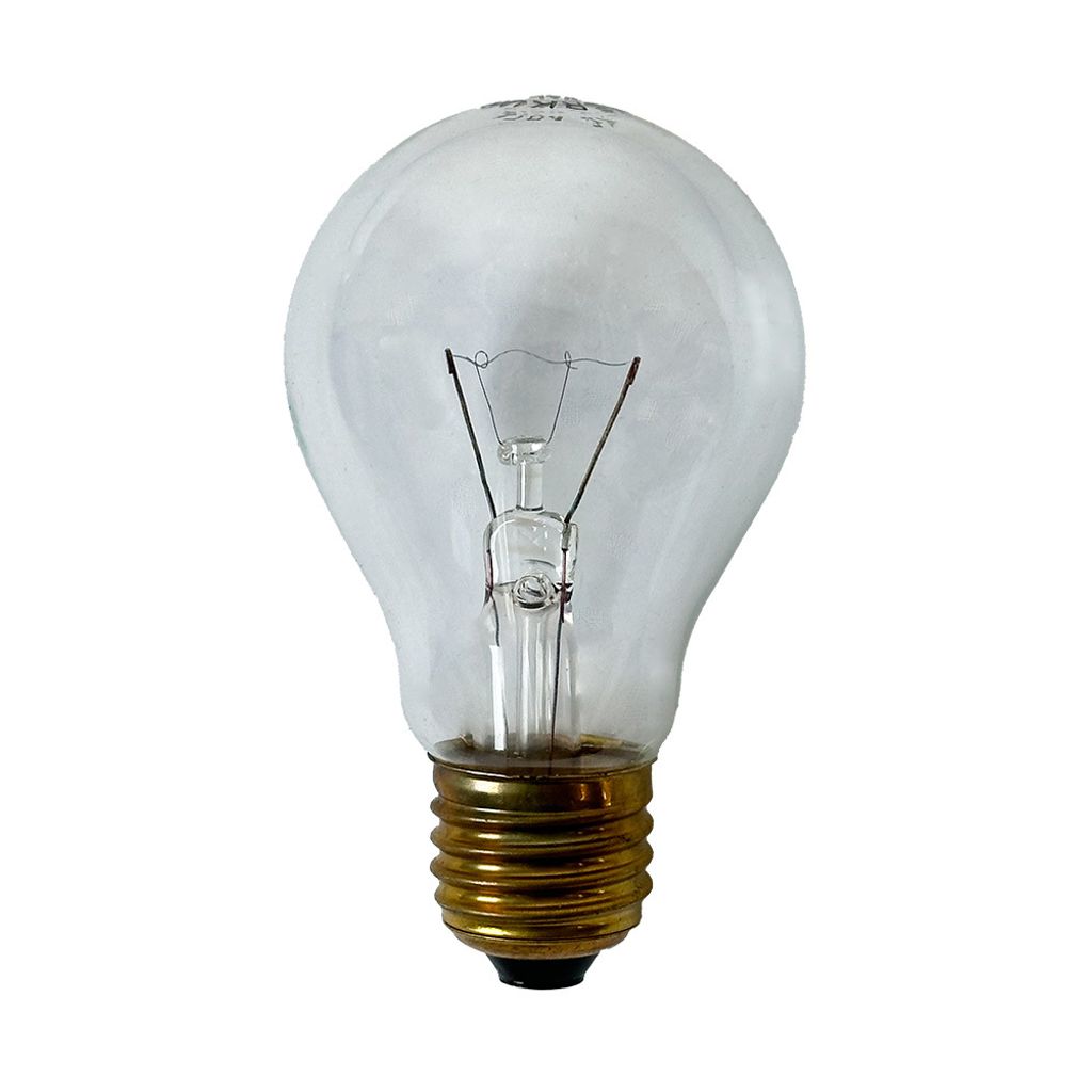 Merkur gloeilamp A60, 15W, E27, helder glas, 42V, warm wit, Productafbeelding 