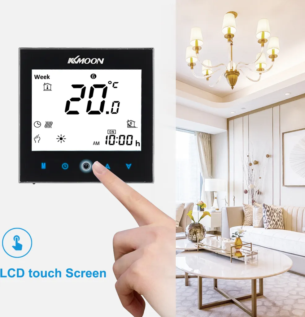 Thermostat Tactile Économies d'Énergie avec Double Capteur Sol et Air