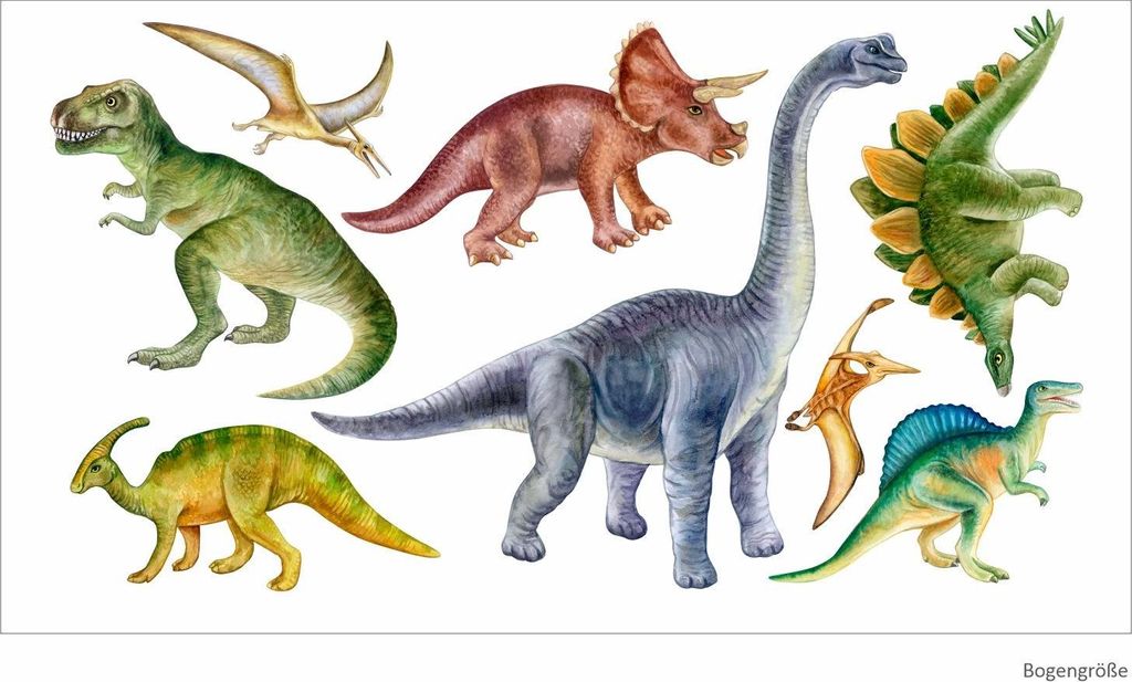 234 Wandtattoo Dinosaurier - Größe 1750 x 980 mm
