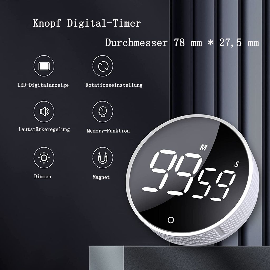 Baseus LCD Digitaler Timer Kurzzeitmesser Magnet Countdown