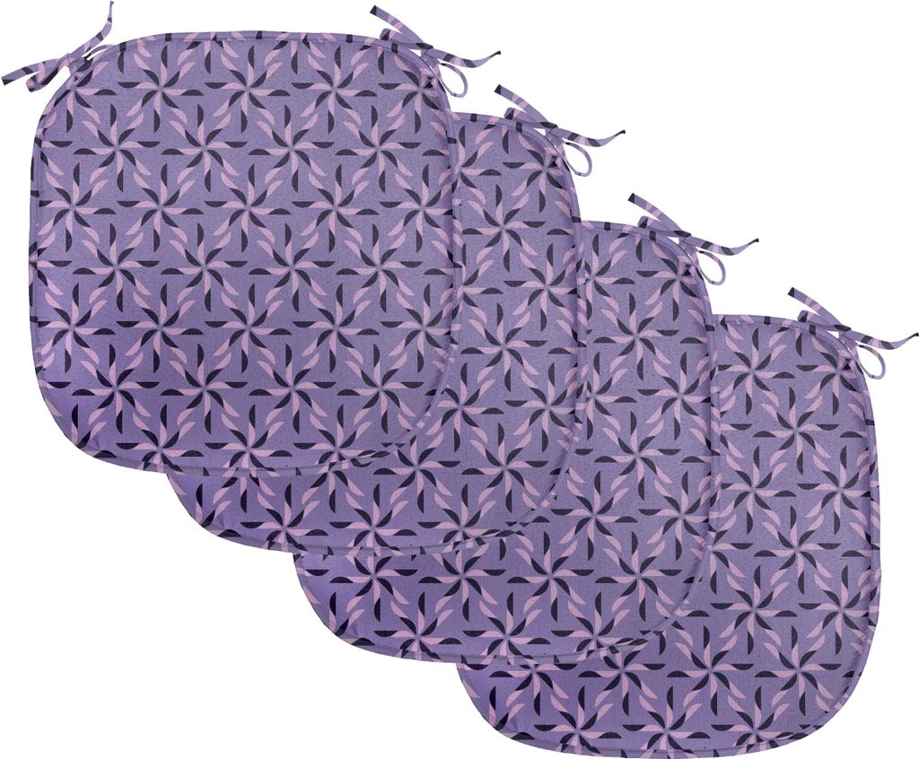 ABAKUHAUS Geometrisch Polster für Esszimmerstühle, Blumen Natur in voller Blüte, Dekoratives wasserfestes Kissen mit Riemen für Küchensitze, 4...