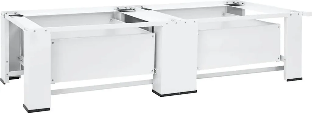 vidaXL Support double pour lave-linge et sèche-linge blanc - Acier