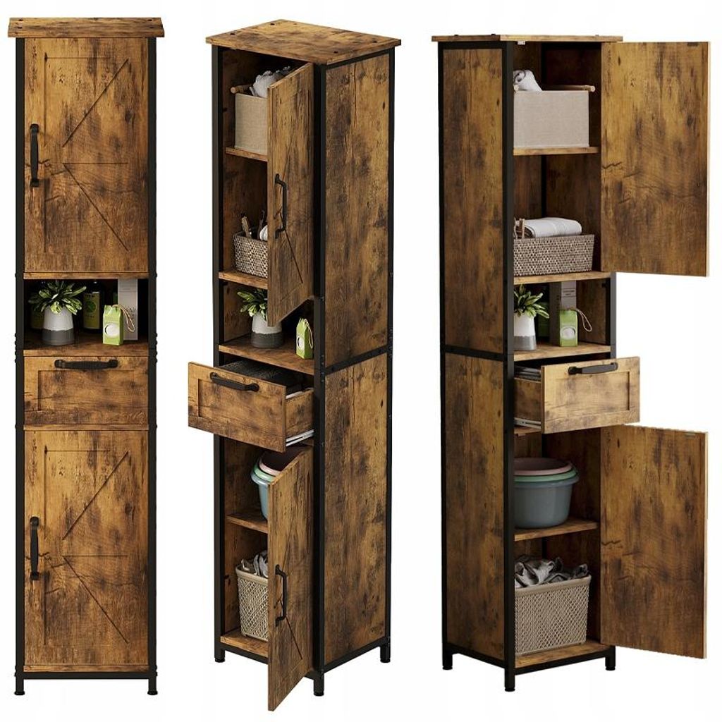 169 cm hoher Schrank – schmales Regal für das Badezimmer Produktbild 