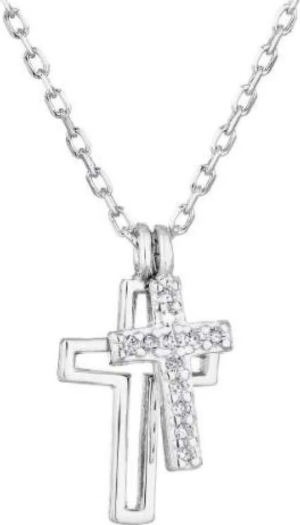 Collier en argent avec croix 12012.1 : Bijou minimaliste pour homme