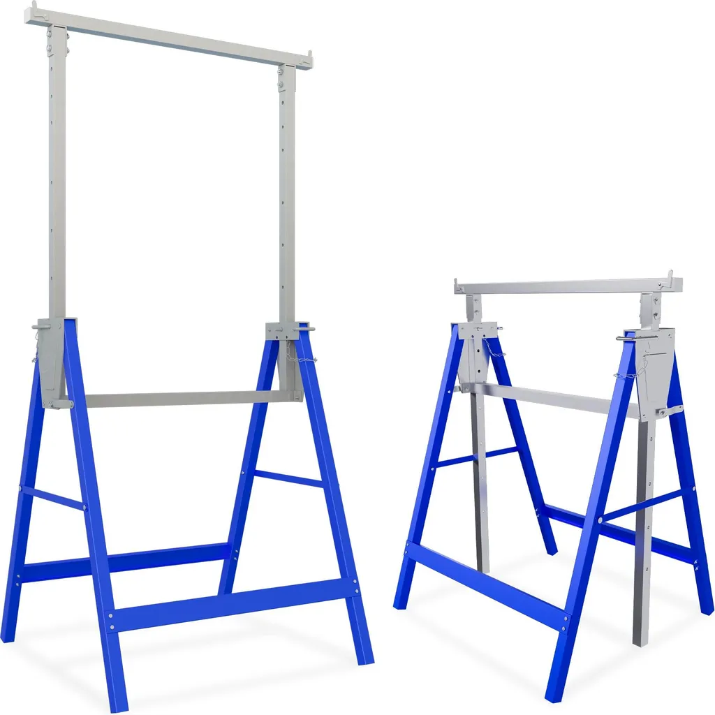 TRMLBE Lot de 2 tréteaux de travail réglables 80-130cm télescopiques