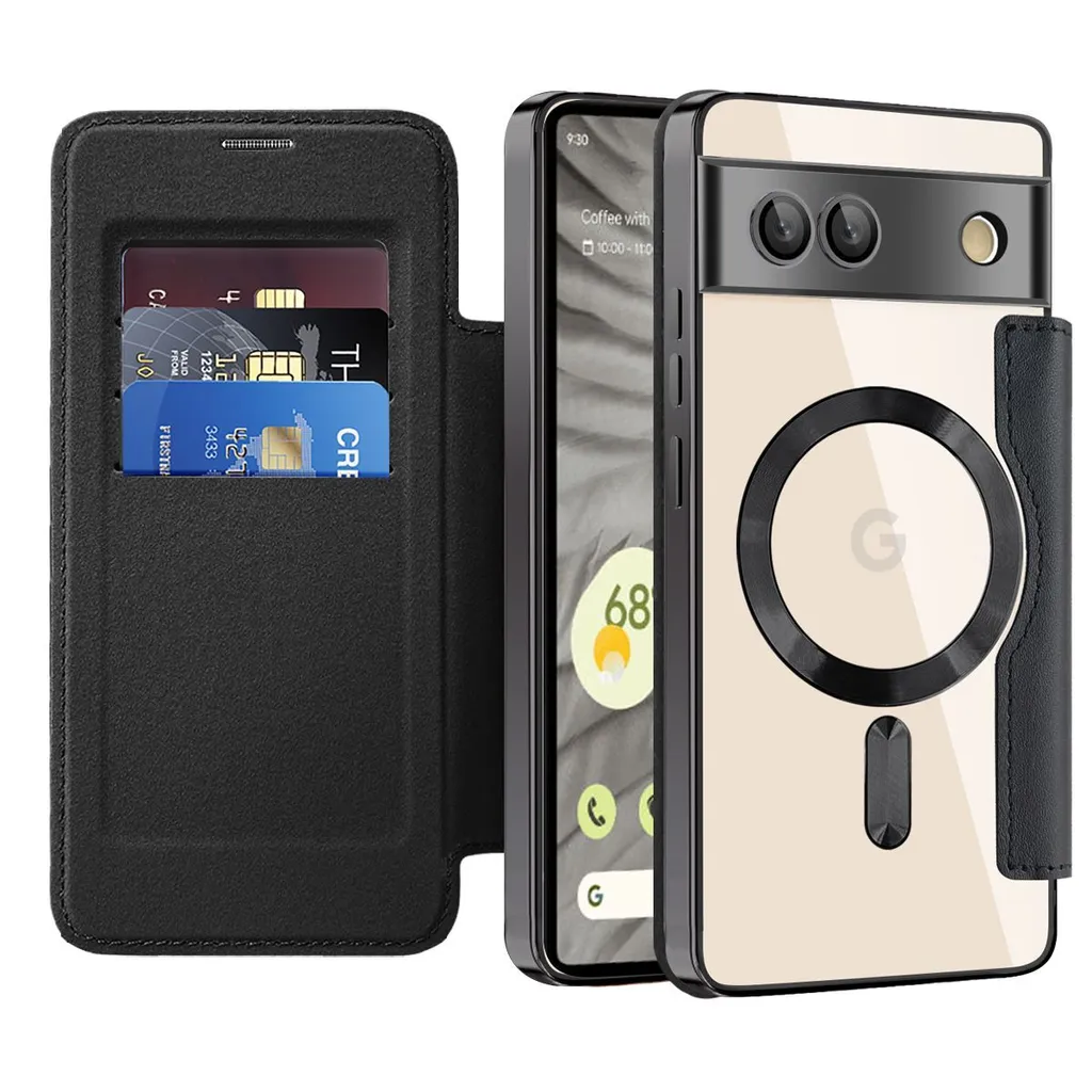 Vibes MagSafe per Pixel 7A: Cover Trasparente + Pelle Black