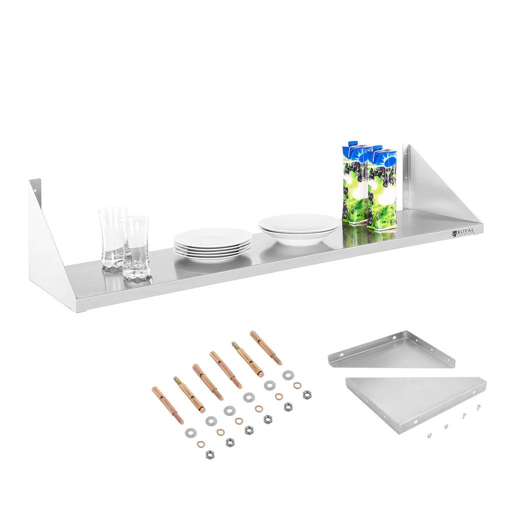 Einzelnes Wandregal aus Edelstahl 120 cm Produktbild 