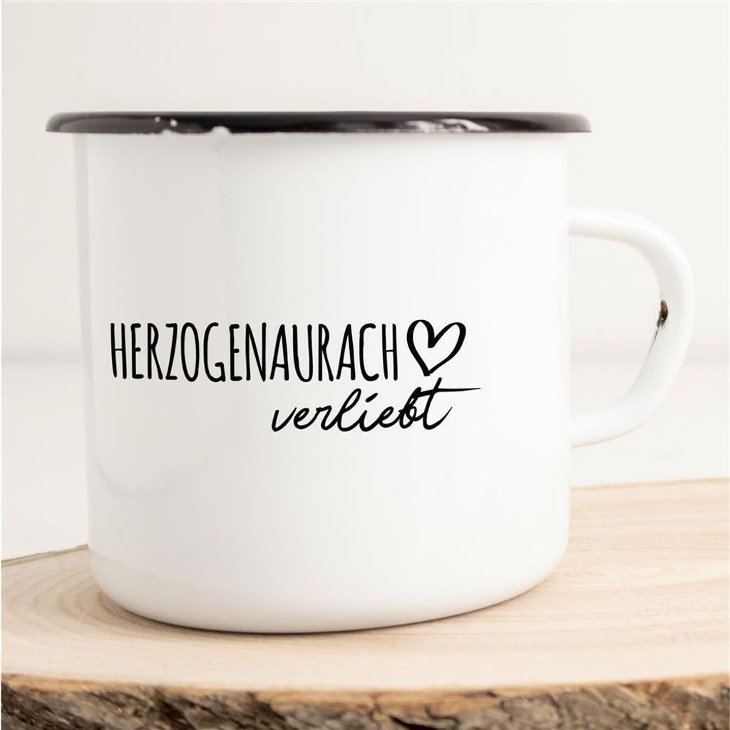 Huuraa Emaille Tasse Herzogenaurach Geschenk Kaffeebecher Vintage 300ml Herzogenaurach Präsent