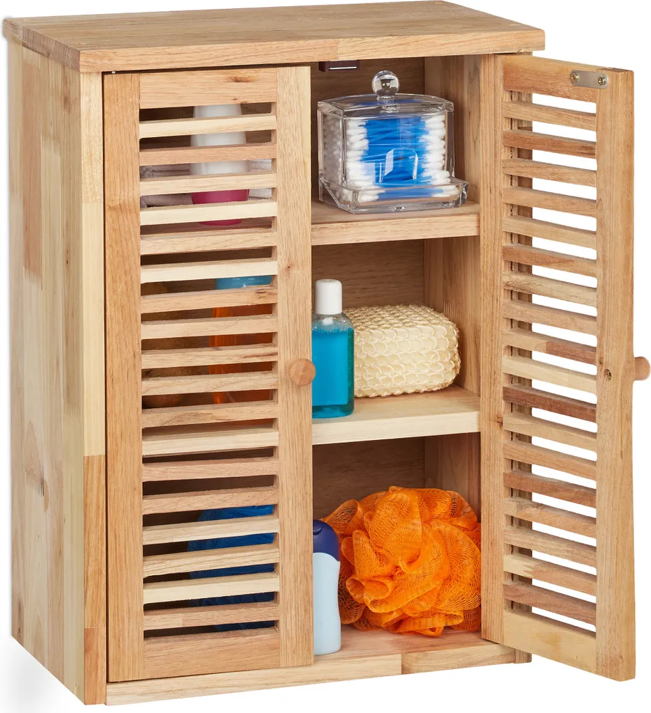 Relaxdays Armoire suspendue étroite en noyer - Rangement gain de place