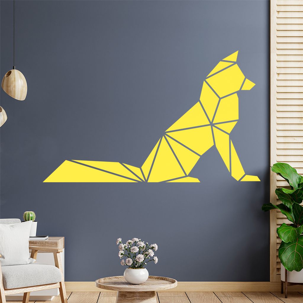 Papierfalten Fuchs Wandtattoo Wandaufkleber Wall Sticker - Dekoration, Küche, Wohnzimmer, Schlafzimmer, Badezimmer