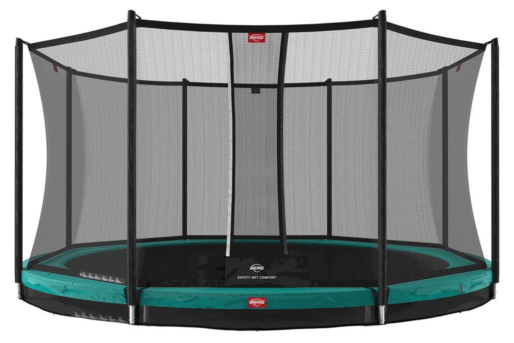 BERG Bodentrampolin Favorit InGround 430 + Sicherheitsnetz Comfort Grün