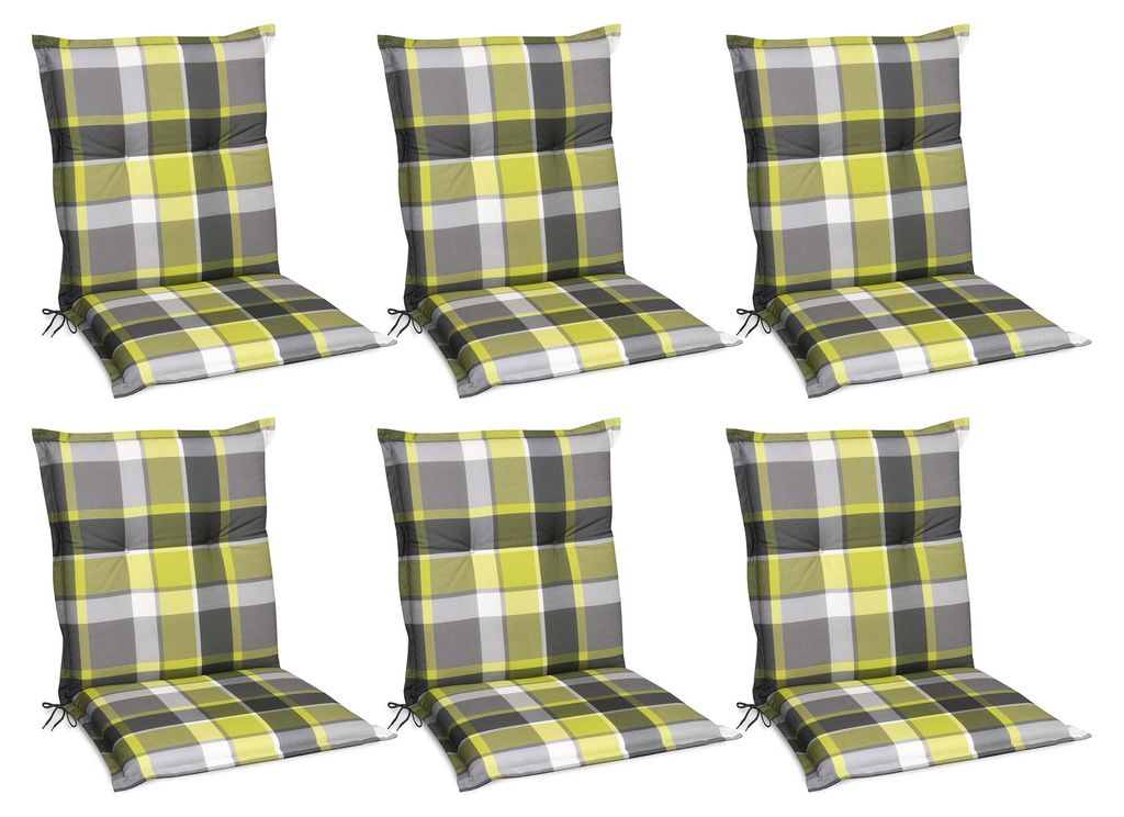 Beautissu Lot de 6 coussins Sunny GR à dossier bas 100 x 50 Image du produit 