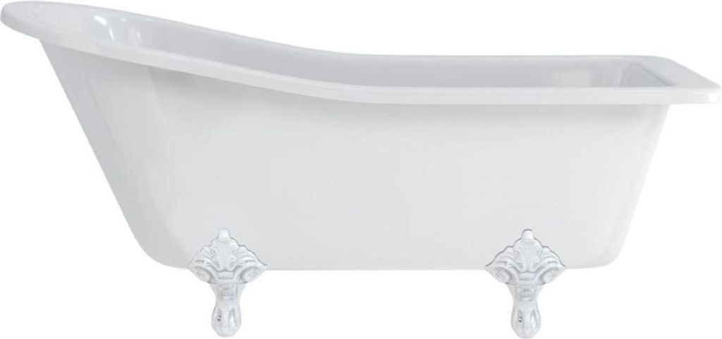 Casa Padrino Luxus Jugendstil Badewanne Weiß / Weiß 169 x 73 x H. 77 cm - Freistehende Retro Acryl Badewanne - Retro Badezimmer Möbel