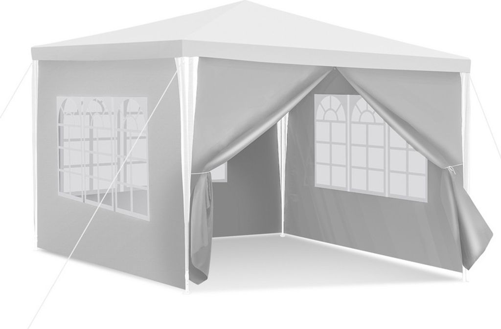 Yakimz Pavillon Robustes Partyzelt – Eventzelt von hoher Qualität und Stabilität für Ihren Garten Weiß 3x3m