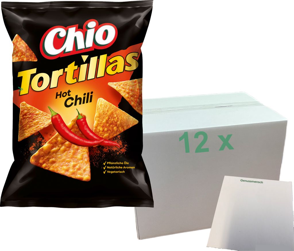 Chio Tortillas Hot Chilli (12x110g Beutel) + usy Block
