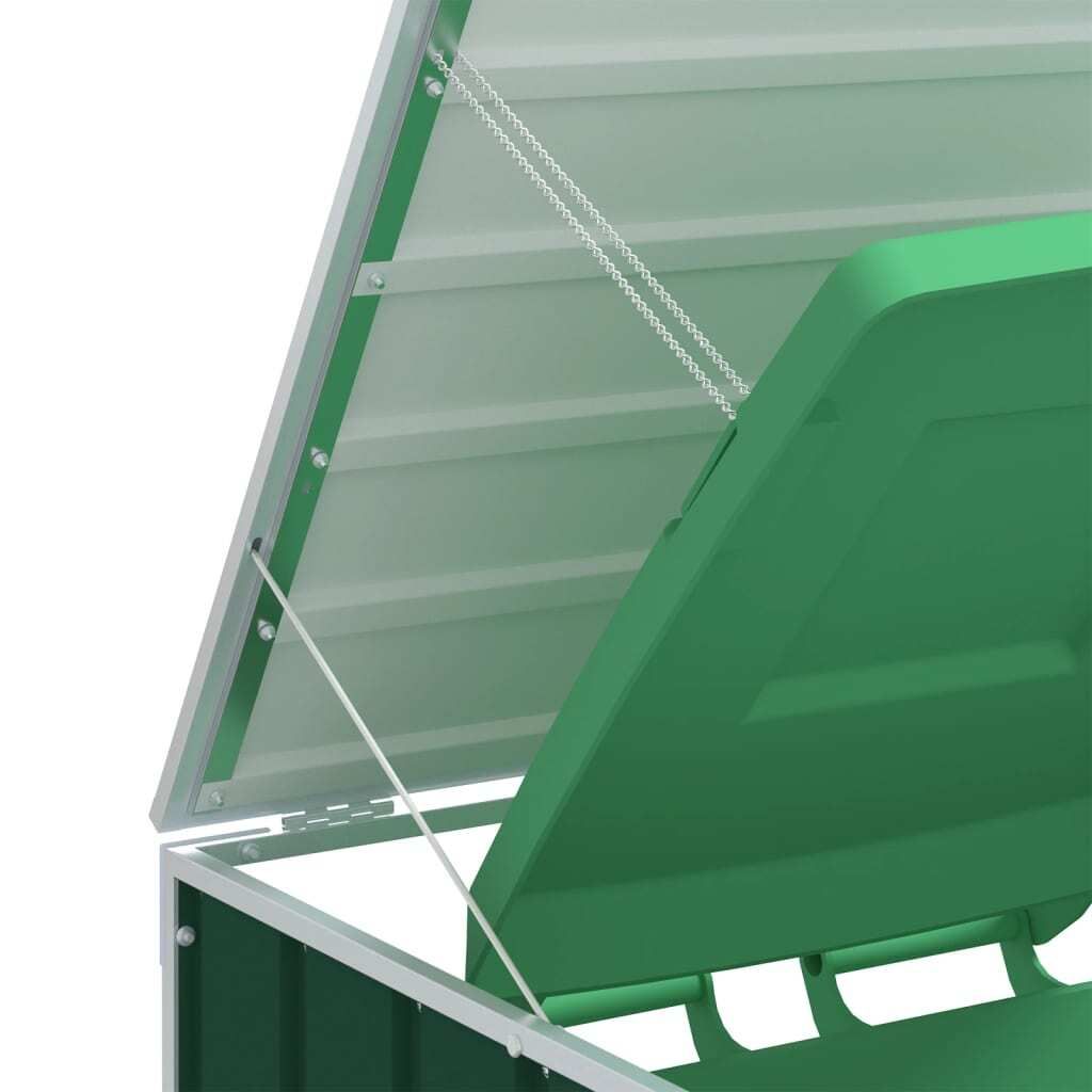 vidaXL Odpadkový box na 3 tony zelený 216x81x115 cm oceľ Obrázok produktu 2