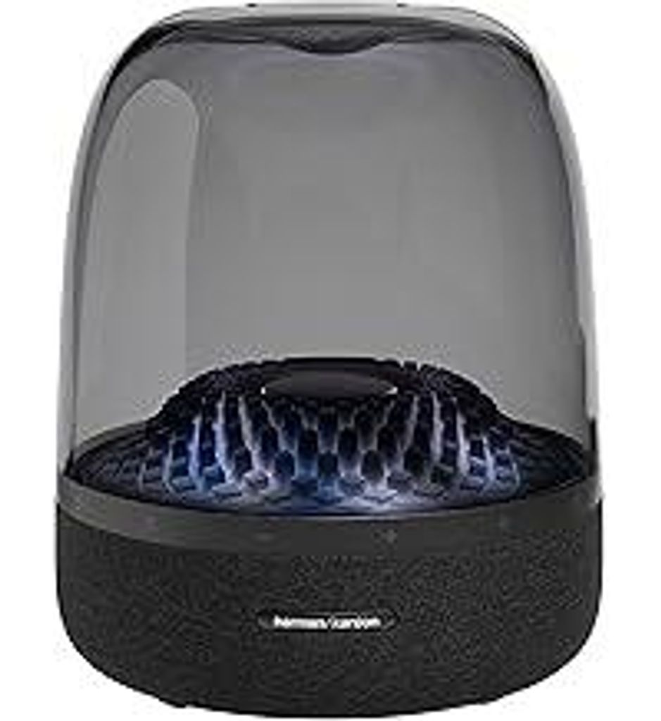 Harman Kardon Aura Bluetooth Box in Schwarz – Tragbarer Bluetooth Lautsprecher mit 360-Grad-Klang