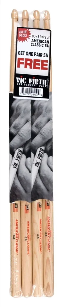 Vic Firth 5A Lot de 4 paires anti-casse pour batteurs professionnels