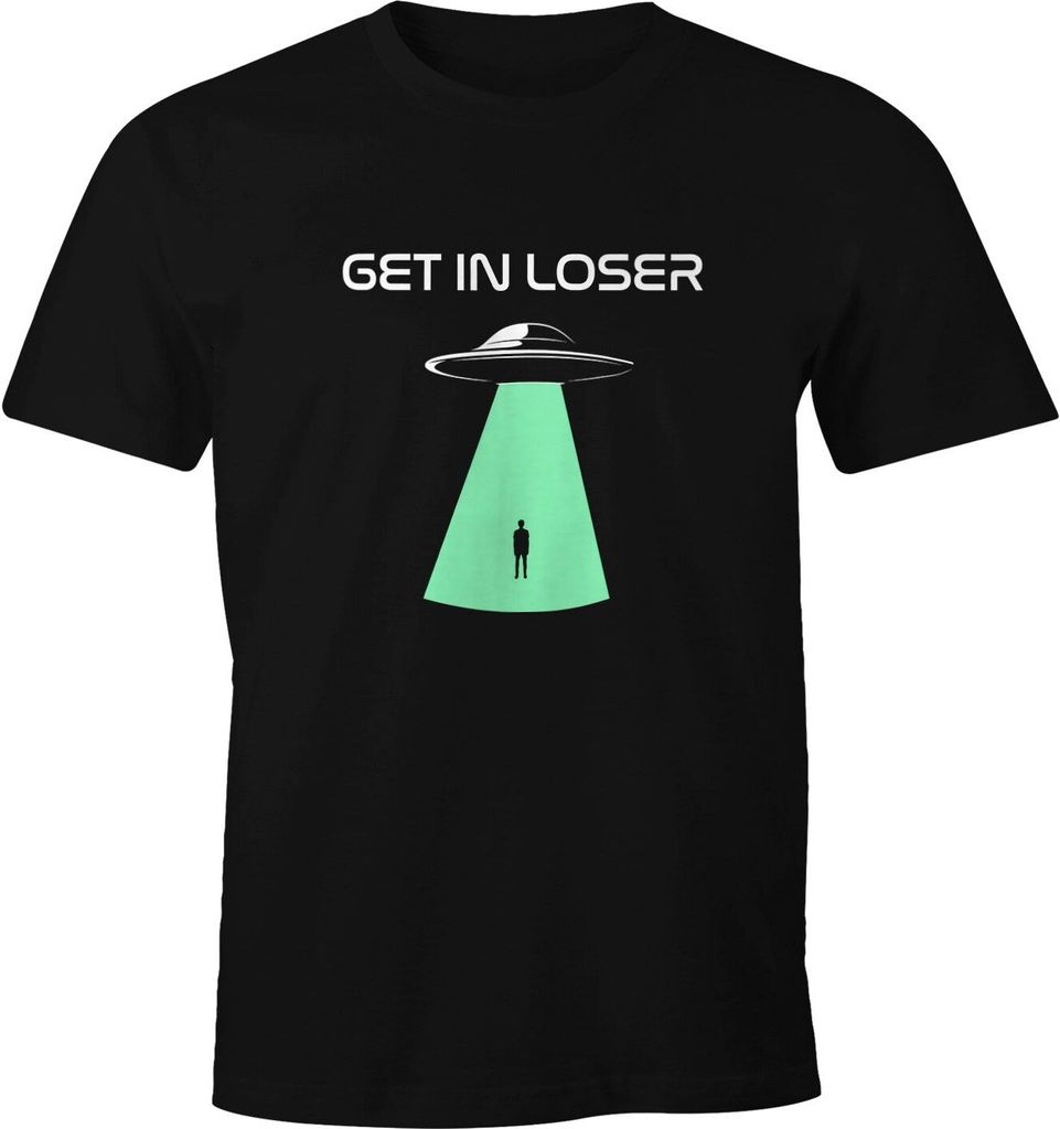 Herren T-Shirt UFO Get In Loser Fun-Shirt Moonworks schwarz XXL