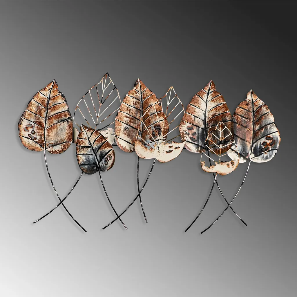 Wallity Casting Leaf 2 décoration murale métal multicolore 67x112cm - 6