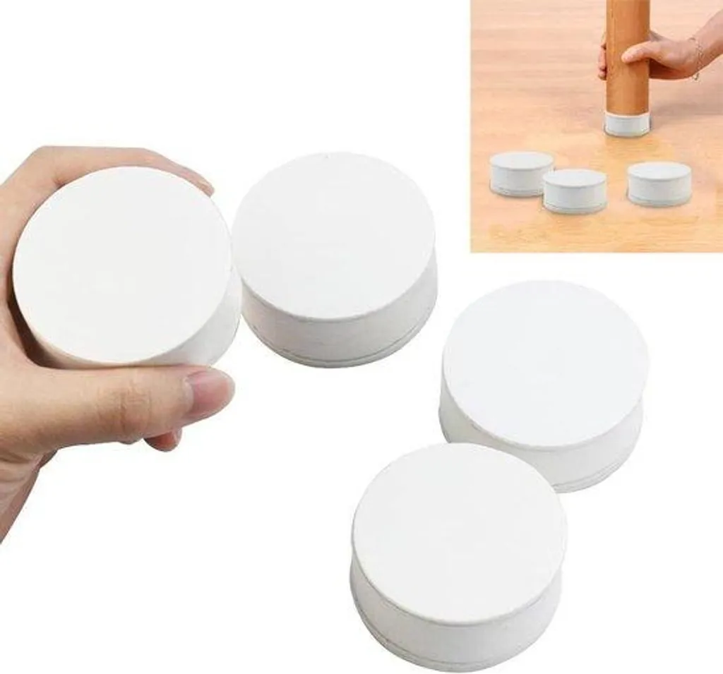 Rehausseur de lit pour robot aspirateur, acier blanc 6 cm, lot de 4