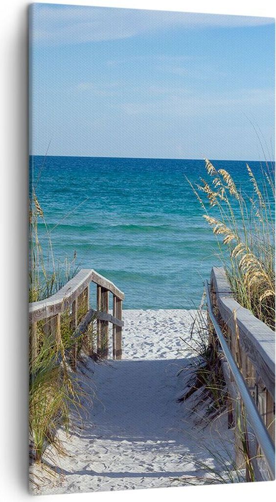 Bild auf Leinwand - Leinwandbild - Einteilig - Strand Düne Strecke - 45x80cm - Wand Bild - Wanddeko - Wandbilder - Leinwanddruck - Bilder - Wandde...