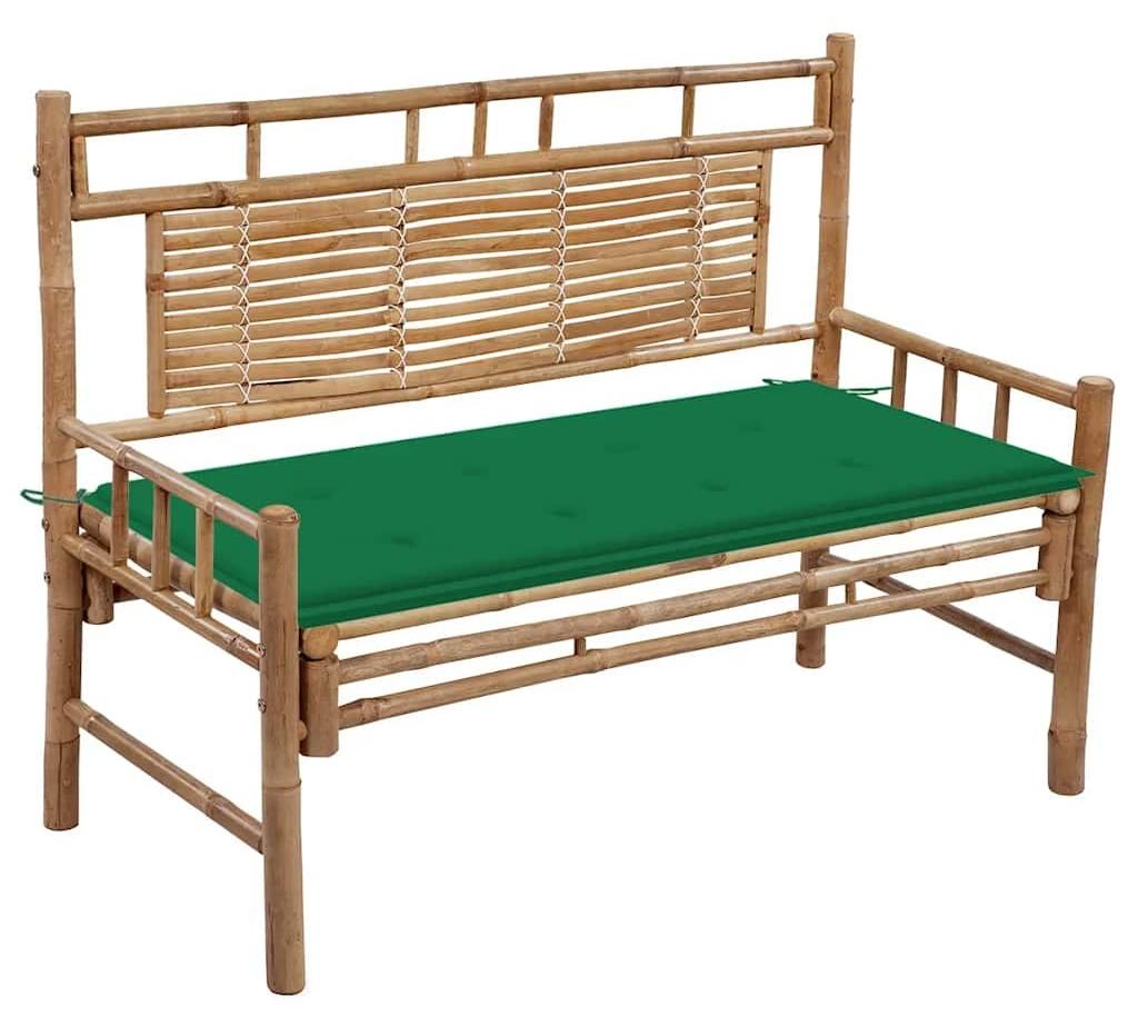 vidaXL Gartenbank mit Auflage 120 cm Bambus