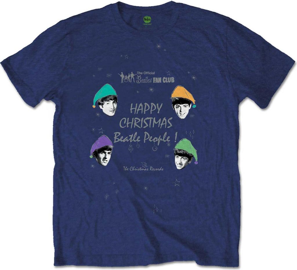 The Beatles - "Happy Christmas" T-Shirt für Herren/Damen Uni RO4204 (L) (Marineblau)