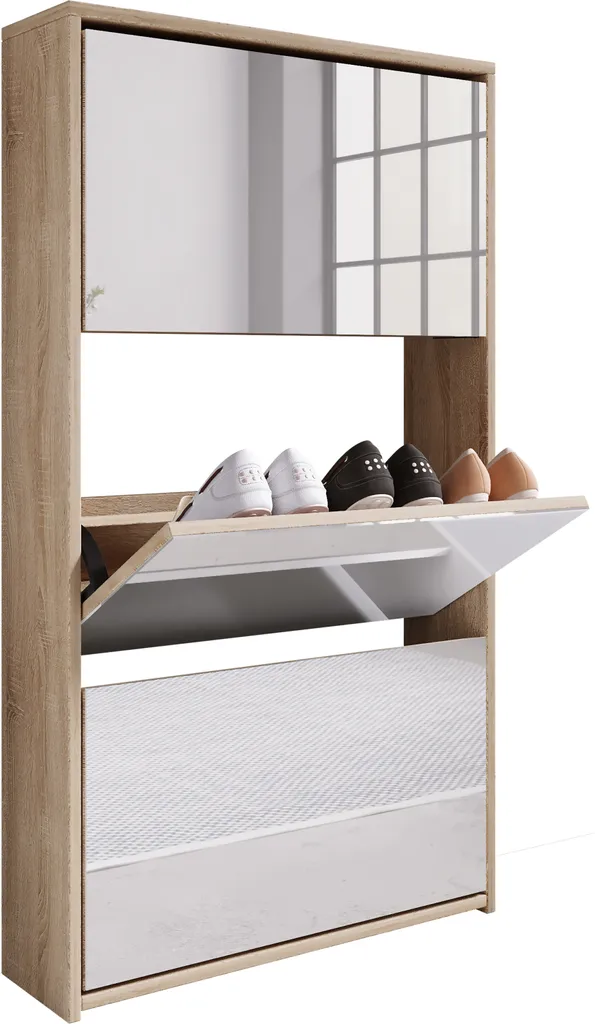 Scarpiera Slim Stido Rovere Miele 112x63x17 cm - Salvaspazio Ingresso