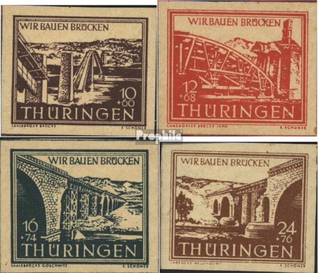 Briefmarken Sowjetische Zone (All.Bes.) 1946 Mi 112-115 Produktbild 