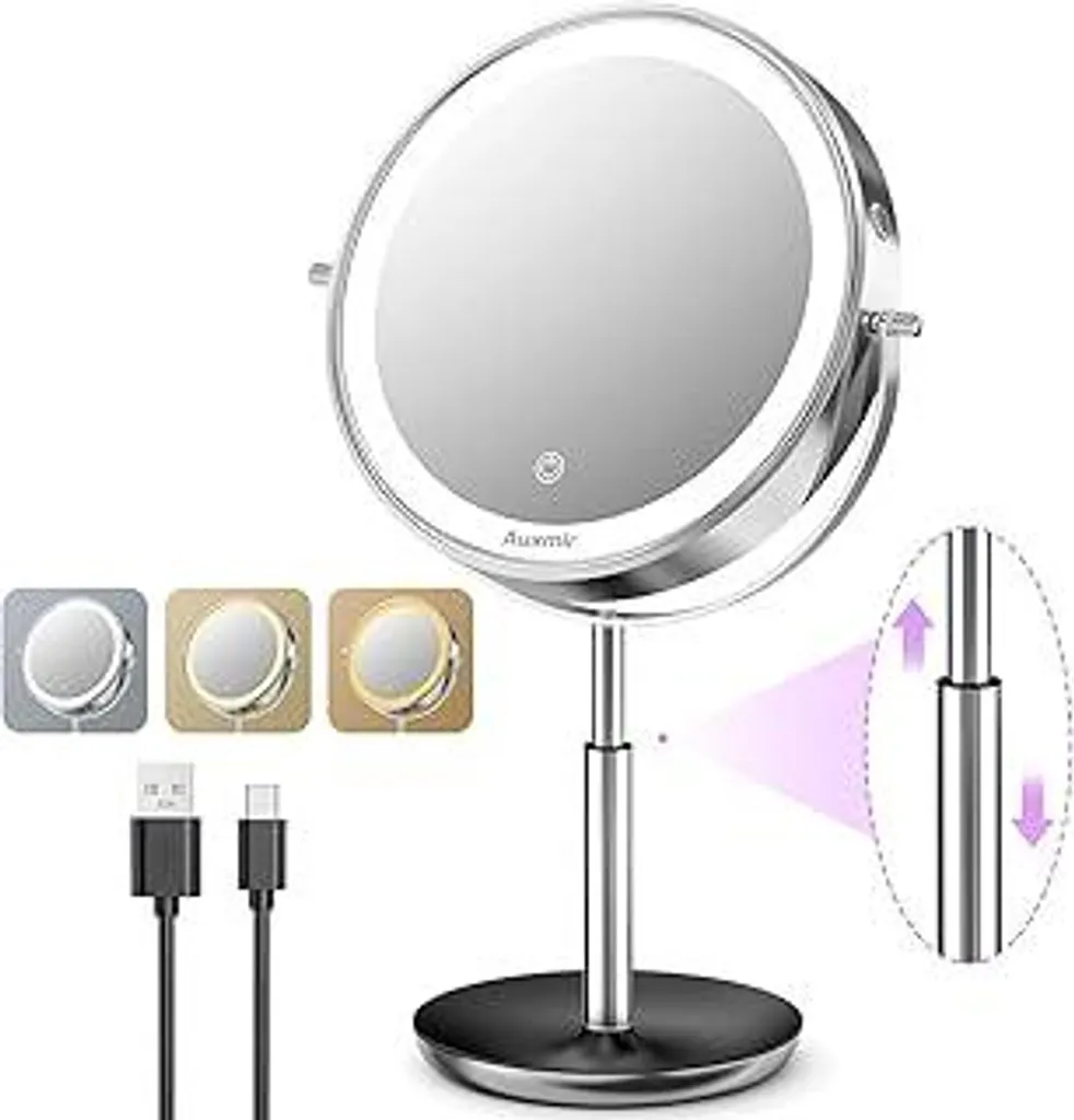 Specchio Trucco LED 30X Auxmir Ricaricabile | Offerta Specchio 9"