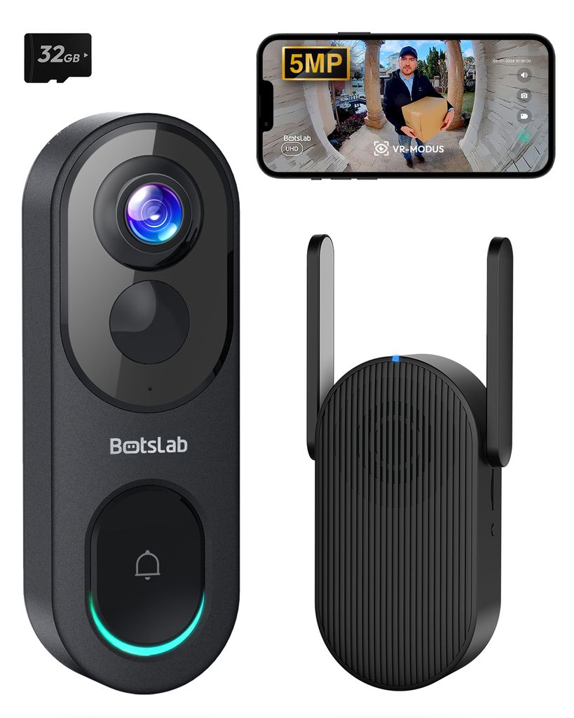 360 BOTSLAB 5MP Akku Türklingel mit Kamera, Kabellose Produktbild 