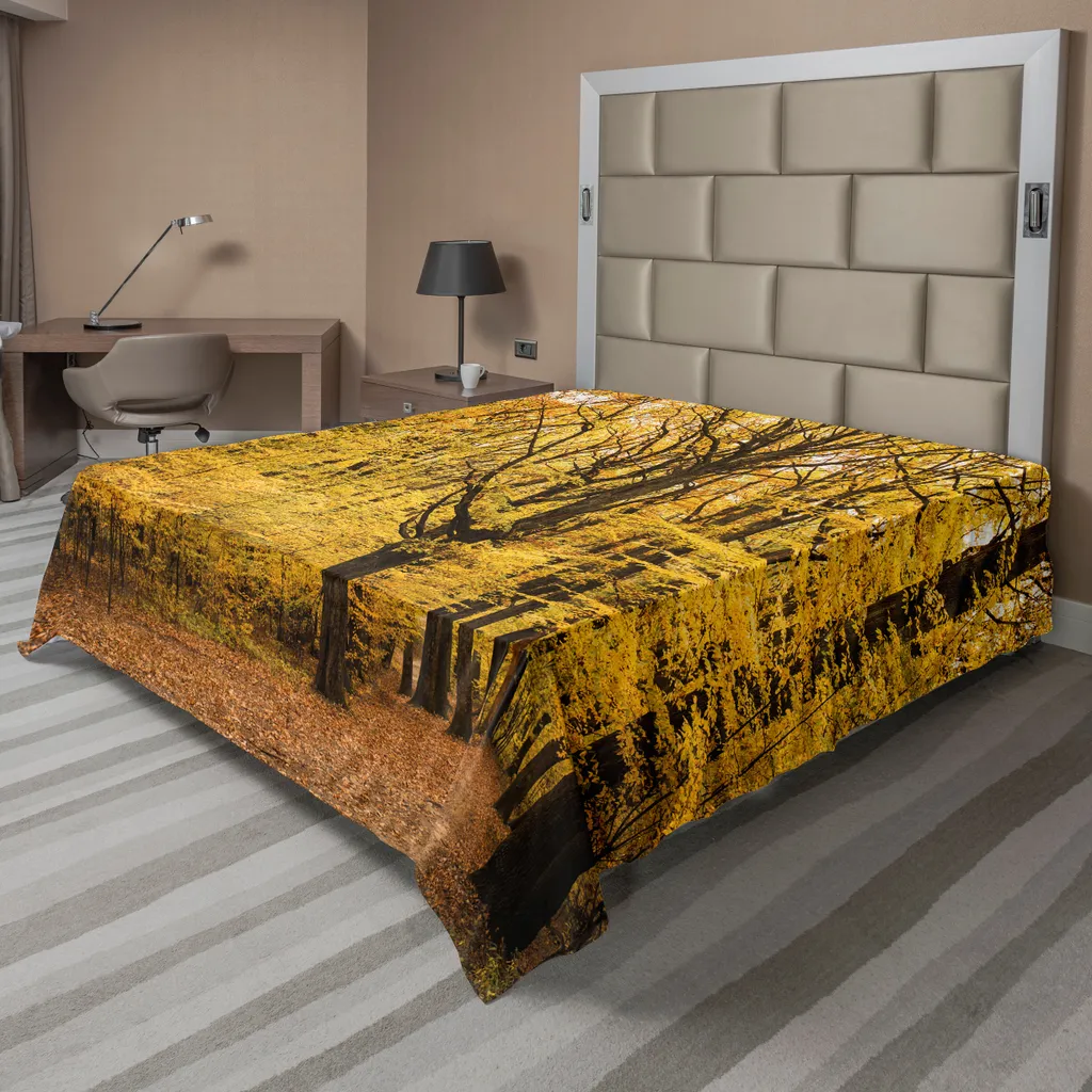 Drap plat anti-plis et doux 244 x 205 cm, Décor de Forêt Apaisante