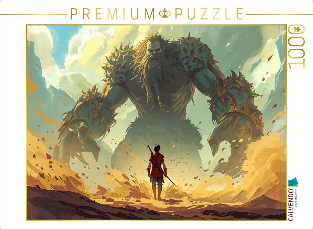 CALVENDO Puzzle Ein Motiv aus dem Kalender David gegen Goliath – Mut besiegt Stärke | 1000 Teile Lege-Größe 64x48cm Foto-Puzzle für glücklic...