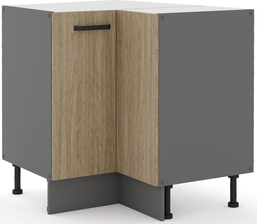 Küche SCANDI Eckunterschrank 90X90 Fischgrät Küchenzeile Küchenblock Einbauküche
