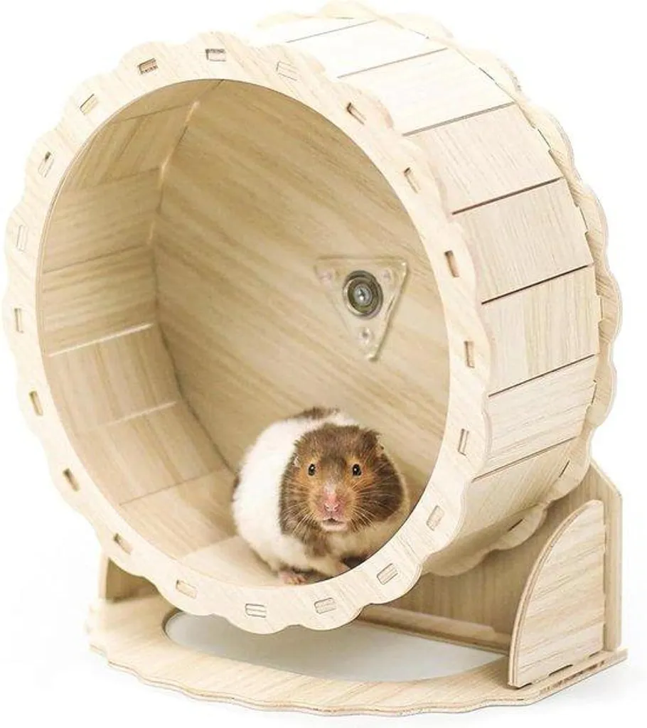 Roue pour hamster nain en bois 26 cm réglable pour cage et terrarium
