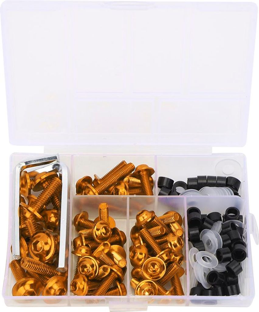 158pcs/Set Universalverkühlungsschrauben Dichtungsschlüssel Kit Motorrad -Zubehörgold